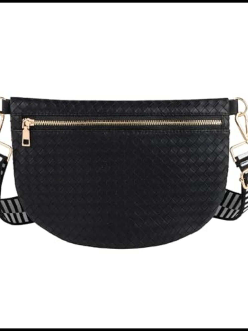 Woven Leather Crossbody Belt Bag Adjustable Strap Waist Pack